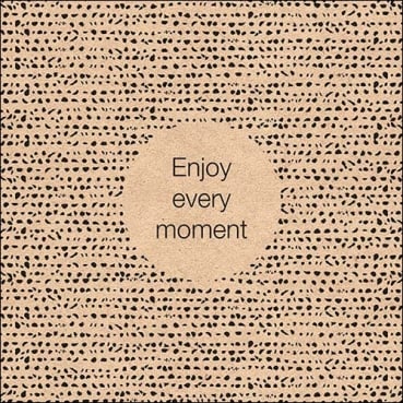 20er Pack Eco Servietten -Enjoy every moment- in Hellbraun/Schwarz, 33 x 33 cm