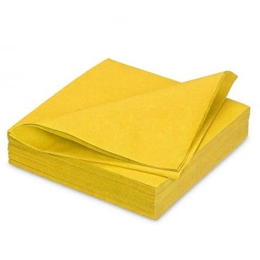 25 Premium Faltservietten in Gelb, 40 x 40 cm, stoffähnlich, durchgefärbt
