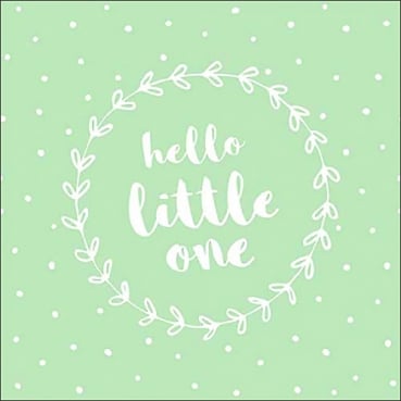 20er Pack Servietten Taufe, Baby Party -hello little one- in Mintgrün, 33 x 33 cm