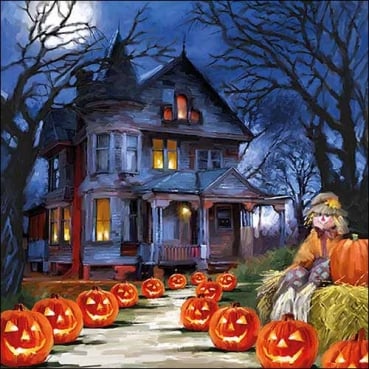 20er Pack Servietten Halloween Spukhaus, 33 x 33 cm