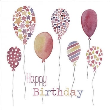 20er Pack Servietten Geburtstag, Happy Birthday, Luftballons, bunt, 33 x 33 cm