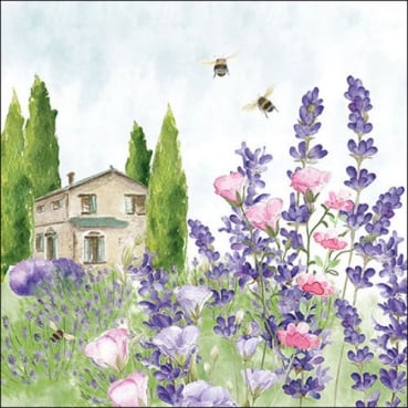 20er Pack Servietten Lavendeltraum Provence, 33 x 33 cm
