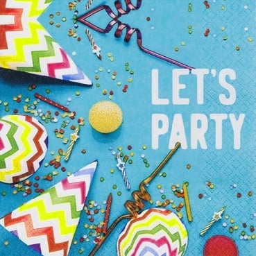 20er Pack Servietten Lets Party, bunt, 33 x 33 cm