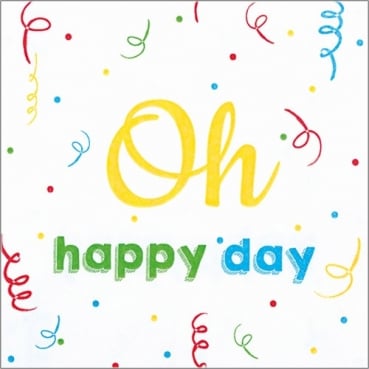 20er Pack Servietten Oh Happy Day, bunt, 33 x 33 cm
