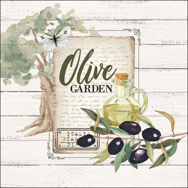 20er Pack Servietten Olive Garden, 33 x 33 cm