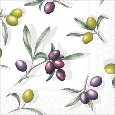 20er Pack Servietten Olivenzweige, 33 x 33 cm