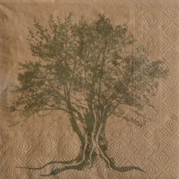 20er Pack Servietten Baum, Olivenzweig, zweiseitig, 33 x 33 cm