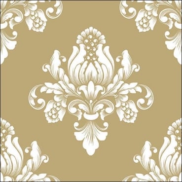 20er Pack Servietten Barock Ornamente in Gold, 33 x 33 cm