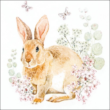 20er Pack Servietten Ostern, Hase Rosi, 33 x 33 cm