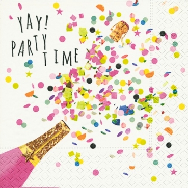 20er Pack Servietten Party Time, bunt, 33 x 33 cm