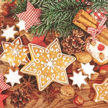 20er Pack Servietten Leckere Weihnachtsplätzchen, 33 x 33 cm