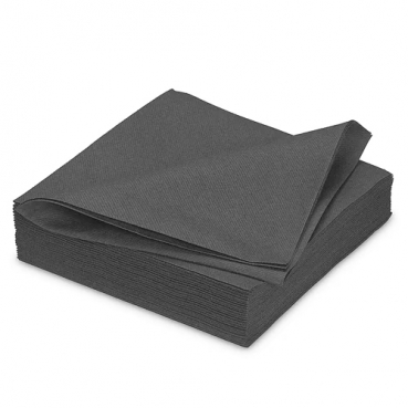 25 Premium Faltservietten in Dunkelgrau, 40 x 40 cm, stoffähnlich, durchgefärbt