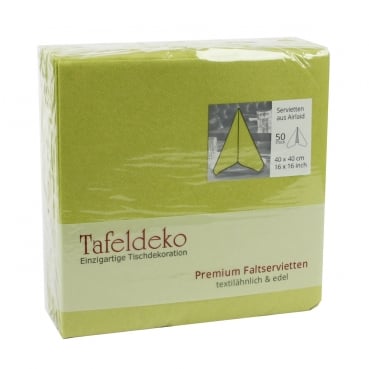 50er Pack Premiumservietten in Hellgrün, 40 x 40 cm.