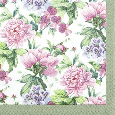 20er Pack Servietten Romantische Blumenpoesie, 33 x 33 cm