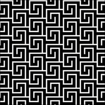 20er Pack Servietten Mäander Grafik in Schwarz/Weiß, 33 x 33 cm