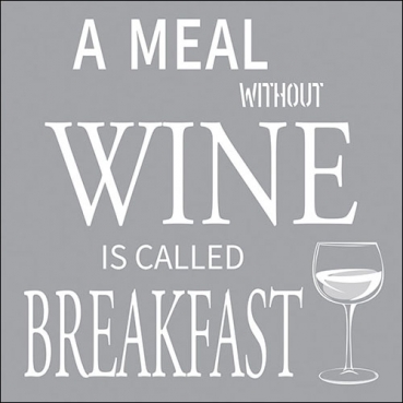 20er Pack Servietten A Meal Without Wine in Grau, 33 x 33 cm