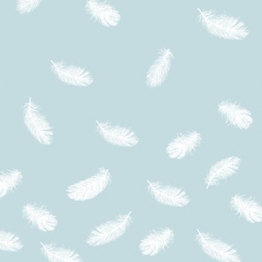 20er Pack Servietten Taufe Federchen in Hellblau, 33 x 33 cm