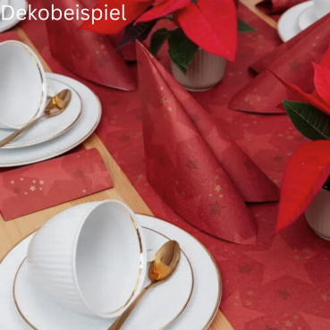 20er Pack Servietten Weihnachten, Starshine in Rot, 33 x 33 cm.