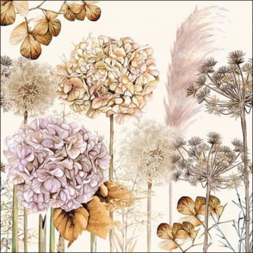 20er Pack Servietten Trockenblumen, 33 x 33 cm