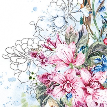 20er Pack Servietten Tropische Orchideen, 33 x 33 cm