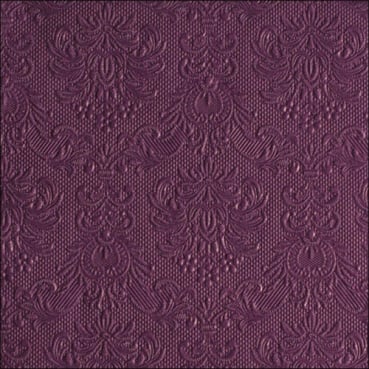 15er Pack Servietten Elegance in Aubergine, 33 x 33 cm