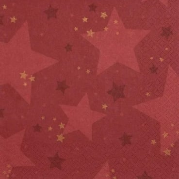 20er Pack Servietten Weihnachten, Starshine in Rot, 33 x 33 cm
