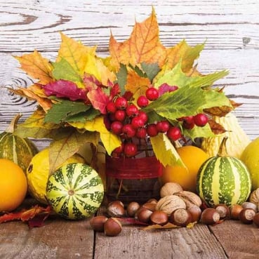 20er Pack Servietten Herbst Bouquet, 33 x 33 cm