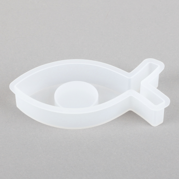 Silikonform, Gießform Teelichthalter Fisch, 13,5 cm.