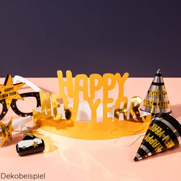 28 tlg. Party Set Silvester -Happy New Year- Dekobeipsiel für das 28 tlg. Party Set Silvester -Happy New Year-.