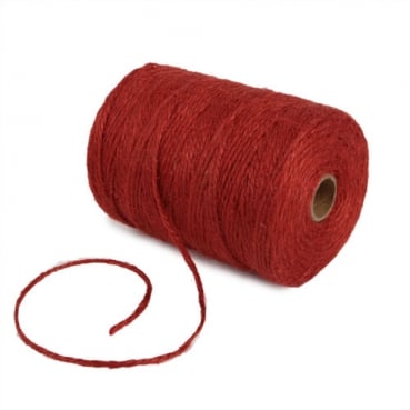 150 Meter Sizo®Jute Schnur in Rot, 3 mm