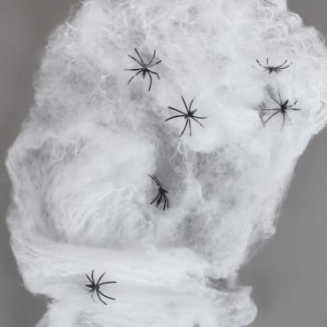 Deko Halloween Spinnennetz, Spinnengewebe mit Spinnen Deko Halloween Spinnennetz, Spinnengewebe mit Spinnen.