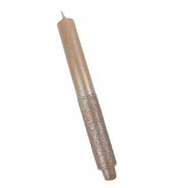 Große Stabkerze Rustic, Weihnachten in Gold glitzernd, 290 x 31 mm