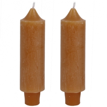 2 Stabkerzen Rustic, dick in Honig, 155 x 35 mm