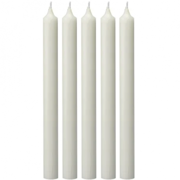 Stabkerzen, Rustic in Wollweiß, 250 x 22 mm