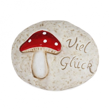 Gastgeschenk Glücksstein mit Fliegenpilz, 75 mm