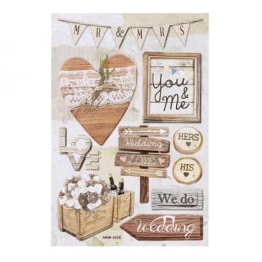 Klebe Sticker 3D Vintage Hochzeit