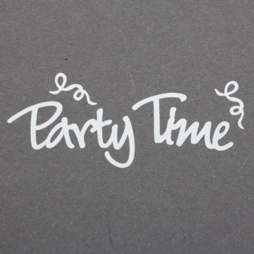 Konturen Sticker -Party Time- in Weiß, 87 mm Konturen Sticker -Party Time- in Weiß, 87 mm.