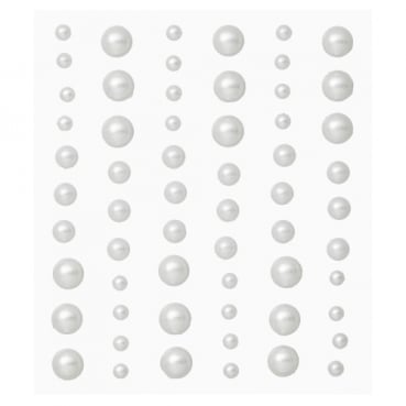 Klebe Sticker Perlen in Weiß, 4 - 8 mm