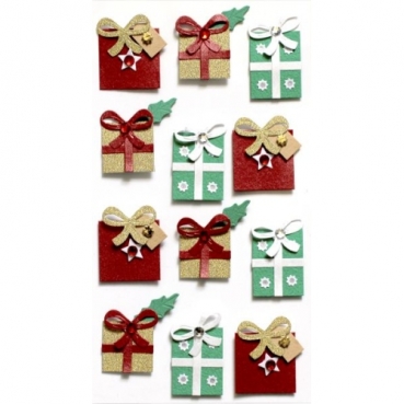 Klebe Sticker 3D Weihnachtsgeschenke