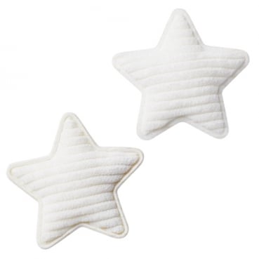 2 kleine Stoff Sterne in Weiß, 50 mm, zum Basteln