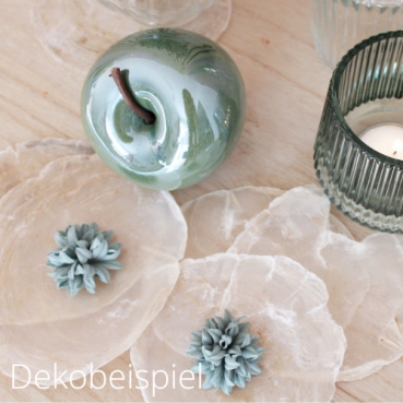 Dekobeispiel für 2 Florella Blüten handgemacht in Pistache, 35 mm