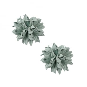 2 Florella Blüten handgemacht in Pistache, 35 mm