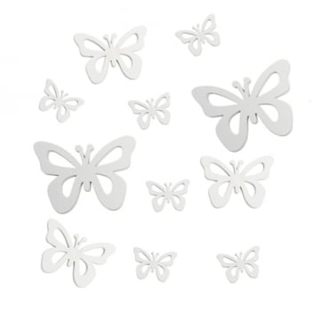 20 Holz Streudeko Schmetterlinge in Weiß, 30 - 70 mm