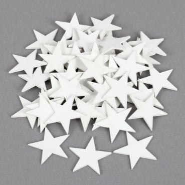 48 Streudeko Holz Sterne, Weihnachten in Weiß, 34 mm