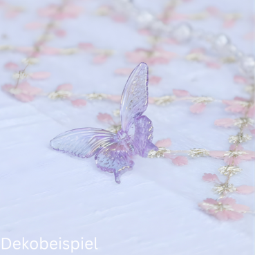 Acryl Schmetterling in Flieder mit Perlmuttglanz, 40 mm.