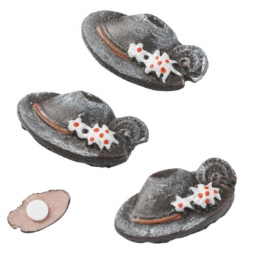 3er Pack Streudeko Hüte mit Klebepunkt, 30 mm