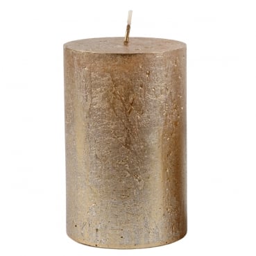 Stumpenkerze Rustic, Nova, Weihnachten in Antik-Gold, 110 x 70 mm