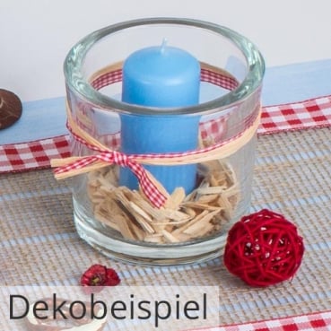 Deutsche Qualitäts Stumpenkerze 100 x 50 mm in 20 Farben Stumpenkerzen Dekobeispiel
