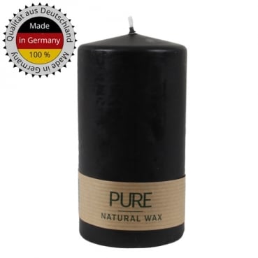 Stumpenkerze Pure, Eco, Windlichtkerze in Schwarz, 130 x 70 mm