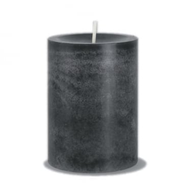 Stumpenkerze Rustic in Anthrazit, durchgefärbt, 90 x 70 mm